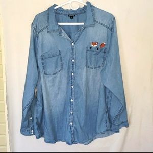 Torrid Denim Fox Button Up
